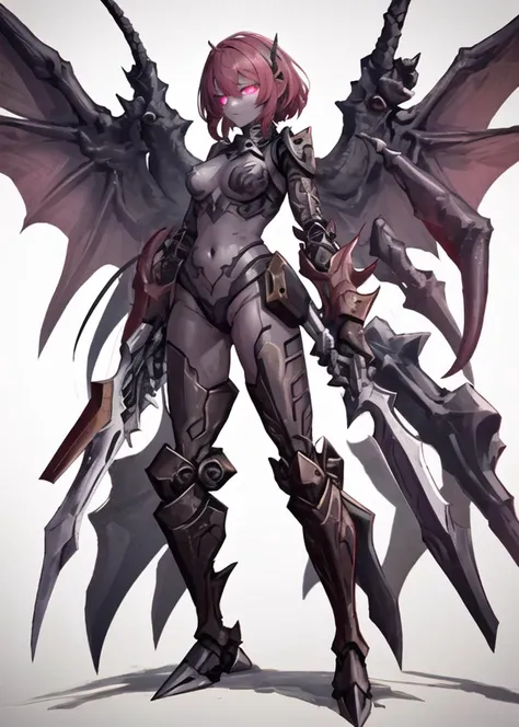 1girl,monster girl,absurdres,(solo:1.8),(dragon+(demon:0.8)),
gradient background,science fiction,
spikes,holding weapon,sword,
mecha,wings,glowing eyes,
<lora:K-SUWABE-Monsters:0.6>