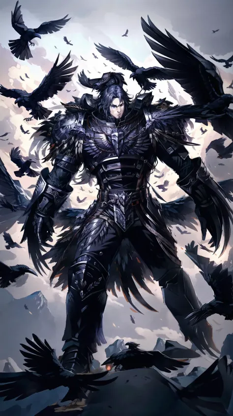<lora:Corvus MK1 by CARAXES:0.8> 1boy, Corvus Corax, The Raven Lord claws, monster, warp mutation, full armor, jump pack, BREAK, <lora:Concept - Crowmancer:0.8> crowmancer, crow, bird <lora:add_detail:0.5>, BREAK, masterpiece, best quality, extremely detailed, highly quality, 4k, sharp focus, professional, sharp focus, award winning, cinematic lighting, octane render, unreal engine, volumetrics dtx, Wallpaper,