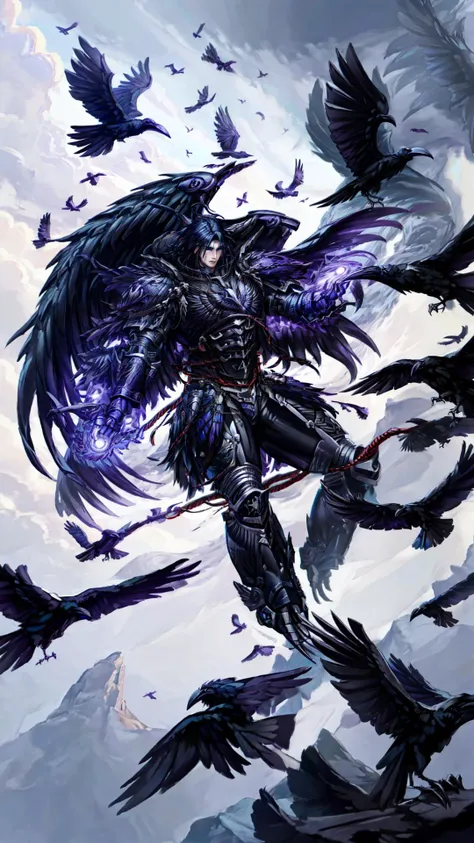 <lora:Corvus MK1 by CARAXES:0.8> claws, monster, warp mutation, full armor, jump pack, whip, BREAK, <lora:Concept - Crowmancer:0.8> crowmancer, crow, bird <lora:add_detail:0.5>, masterpiece, best quality, extremely detailed, highly quality, 4k, sharp focus, professional, sharp focus, award winning, cinematic lighting, octane render, unreal engine, volumetrics dtx, Wallpaper,