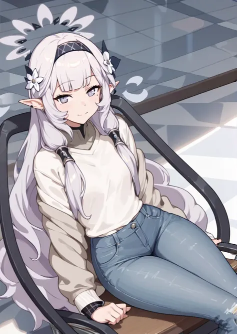 score 9, score 8 up, score 7 up, rating questionable,
detailed background,
<lora:himari.pony:1>,
himari,
wide hips, shiny skin, 
shirts, jeans, chair, |