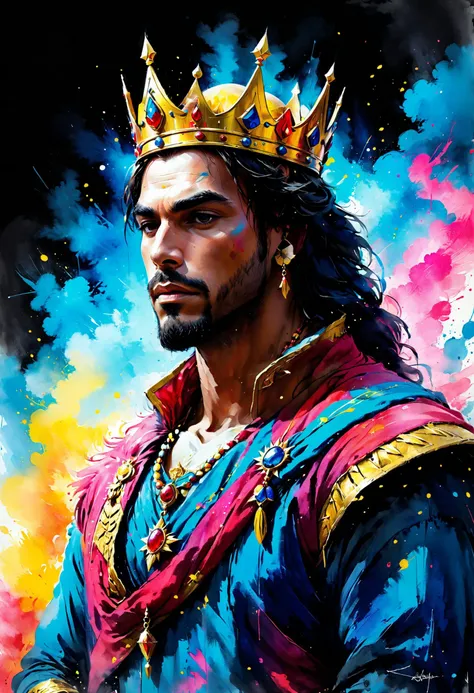 Fuck the king, no command, no chief, Since the man was crowned we ain't had no sleep, <lora:xl_more_art-full_v1:0.4>, <lora:MJ52:0.4>, Backlighting, <lora:Dreamyvibes artstyle SDXL - Trigger with dreamyvibes artstyle:0.7> Dreamyvibes Artstyle, <lora:SDXLPaintSplash:0.7> colorsplash