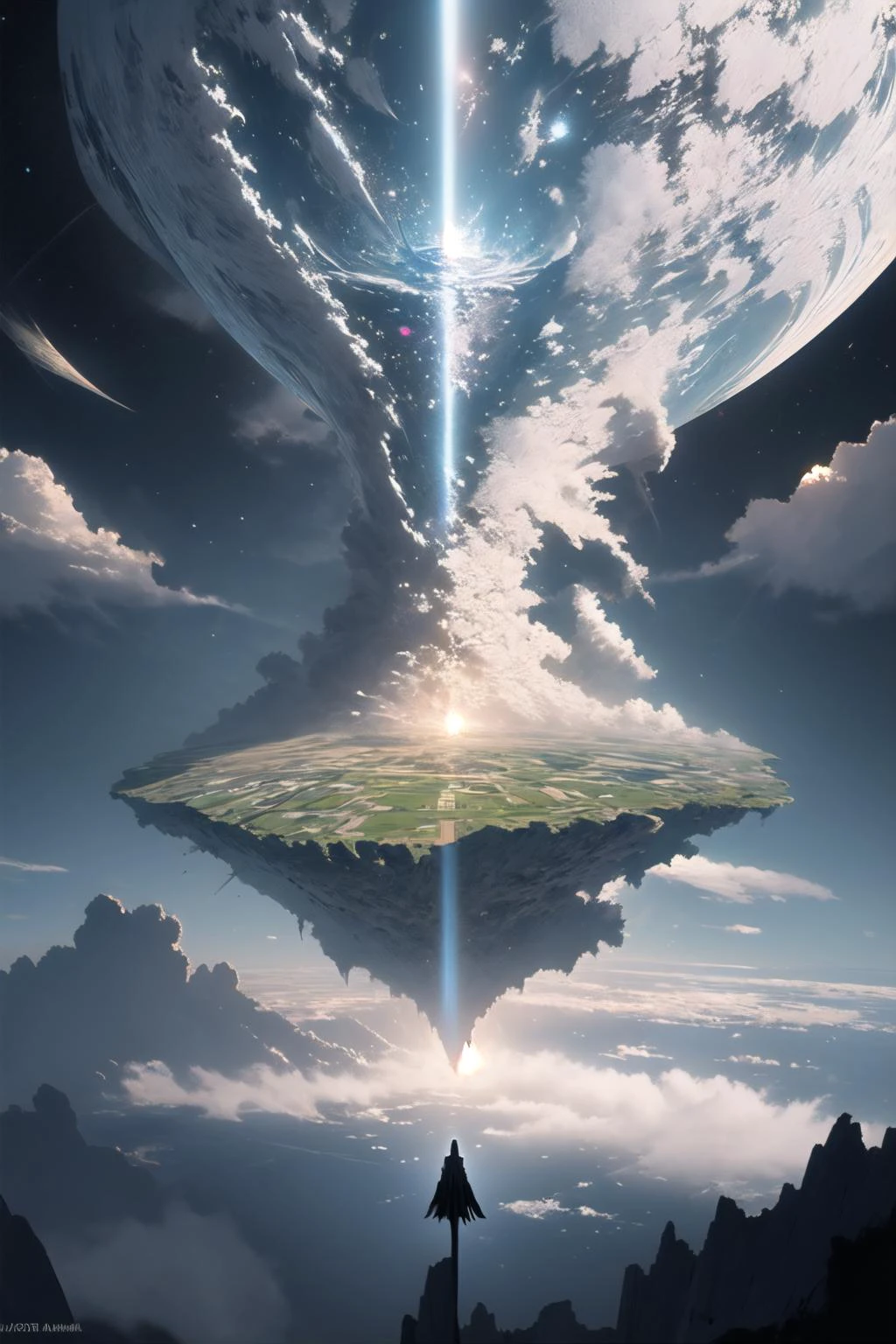 a world within a world, fantasy art, shot from space, ultra detailed, heaven and hell,