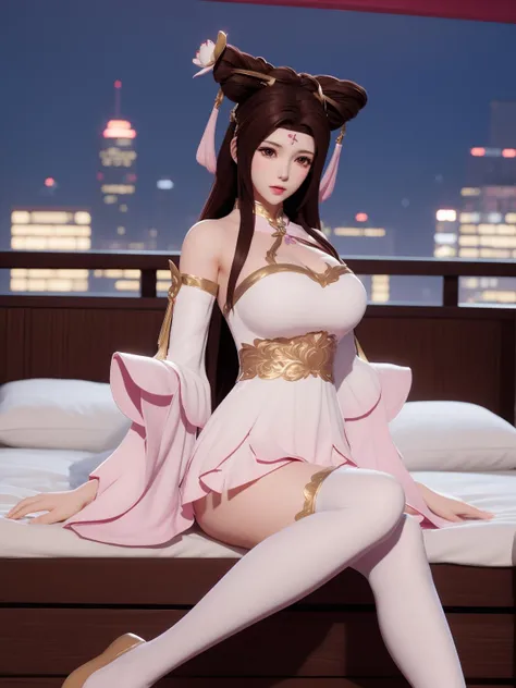 ((((Best Quality, 8K, 32K, masterpiece, 1.2)))),{{solo}},nsfw,{{{Artist: EUPHORIA's style}}},((perfect beautiful face:1.2)),  in love hotel, wearing night dress, netorare, netorare face, spreading pussy with fingers, embarrassed, high quality of vagina, vivid pussy,((a lot of public hairs:1.1)),