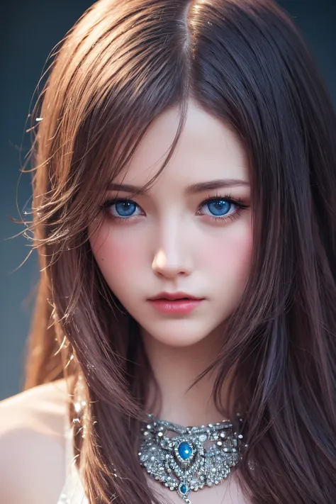 high quality, best quality, photo-realistic, raw-photo, realistic, ultra realistic 8k cg, ultra-detailed, High definition, masterpiece, 1girl, long hair, blue eyes, close-up, intricate details, detailed texture, finely detailed,