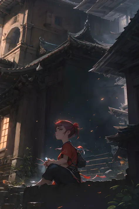 {high quality}, octane render, Ultra HD, cinematic ray, depth of field, sharp shot, traditional media,
outdoors, architecture,
1girl beautiful face, protagonist, close-up, sitting, <lora:西洲曲V1:1>