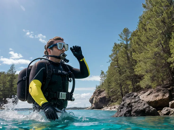 A Male Motorcyclist with a Full Face Helmet is Swimming Underwater in a Private Pool, Swimming Underwater While Holding Breath and Lying Down on the Bottom of the Pool. Swimming wearing Full Face Helmet with Clear Visor and sexy pose