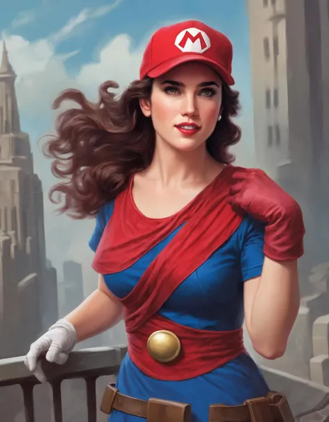 Portrait of (ohwx woman) <lora:connelly_lora_sdxl_v1:1> as super Mario, red hat, fantasy, highly detailed, digital painting, artstation, concept art, sharp focus, illustration, art by Tony Sart and artgerm and randy vargas