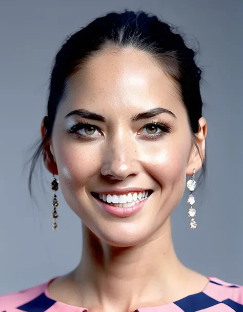 <lora:Olivia Munnv2:1.0>, professional celebrity photography of a young and beautiful ((olvmnnpsy woman)), smiling, (symmetrical headshot:1.1), honest, RAW, cold tones, sharp, square shoulders, face focus, (skin pores:0.1), hyper detailed, subsurface scattering, caustics, in style of Platon shot on Canon EOS 5D Mark IV 24-70mm f/2.8 1/125s , wearing a satin blouse .