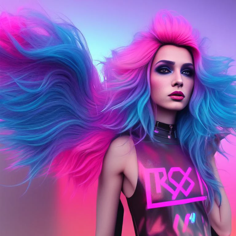 femboy in a long tshirt, punk makeup, vaporwave elements, tokyo sunset,wild hair colors, trending on arstation, synthwave, city punk, vivid colors, rim lighting, octane render, vapodusk1