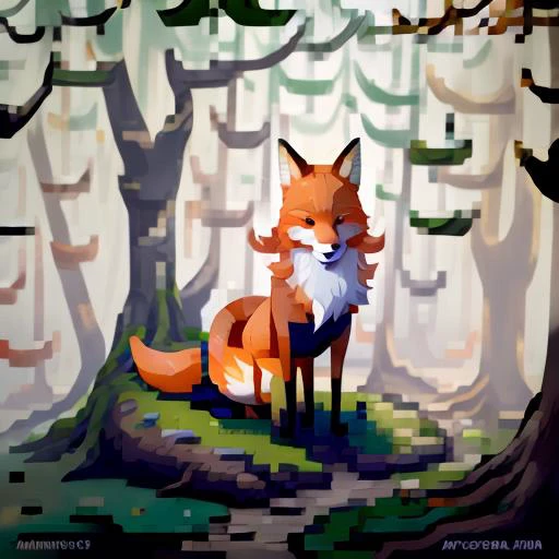 an orange fox in the forest