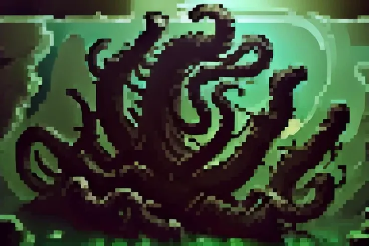 an ancient kraken arising from (a dormant sleep:1.29) in the deep sea