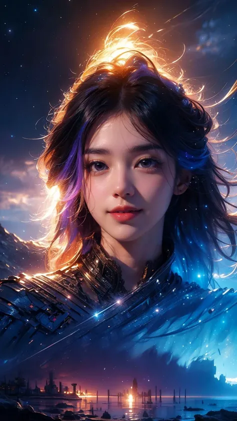 masterpiece,best quality,aesthetic,detailed face,subsurface scattering,top-down view,
wrenchsfantasy,fantasy,1girl,photo of a cute girl,light smile,charming,20yo,straight hair.fluttering hair,Deep purple hair,glowing,cloud,colorful || starry,stars,spacecraft,
space_style,style-swirlmagic,style-sylvamagic,rainbow-candy,
<lora:wrenchsfantasy-000016:0.8>,<lora:sunAndShadow_v10:0.6>,<lora:spacescraft-ring:0.6>, magical composition, complex, elegant, detailed, sharp focus, illumination, pretty background, colorful, amazing, symmetry, illuminated, cinematic, stunning, gorgeous, intricate, exquisite, coherent, fantastic, epic, joyful, surreal, artistic, pure, loving, marvelous, awesome, atmosphere, best, spectacular