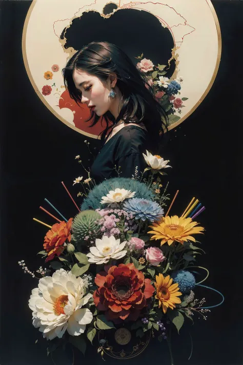 official art, unity 8k wallpaper, ultra detailed, beautiful and aesthetic, masterpiece, best quality, (zentangle, mandala, tangle, entangle), dynamic angle, cowboyshot, the most beautiful form of chaos, elegant, a brutalist designed, vivid colours, romanticism, by james jean, roby dwi antono, ross tran, francis bacon, michal mraz, adrian ghenie, petra cortright, gerhard richter, takato yamamoto, ashley wood, atmospheric, ecstasy of musical notes, streaming musical notes visible