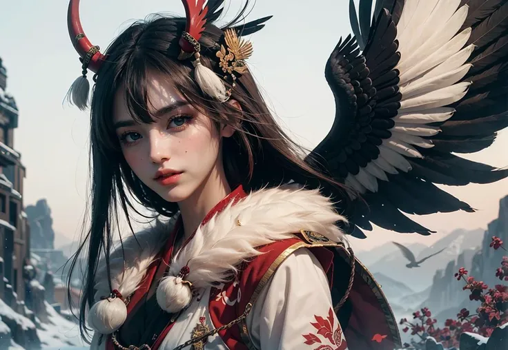 official art, unity 8k wallpaper, (high detail), beautiful and aesthetic, masterpiece, best quality,realistic,
Tengu mage, Tengu feathered fan, wind spell, tengu familiar, tengu mountain, shinto magic,
Delicate Illumination, Soft Highlights, Understated Depth,