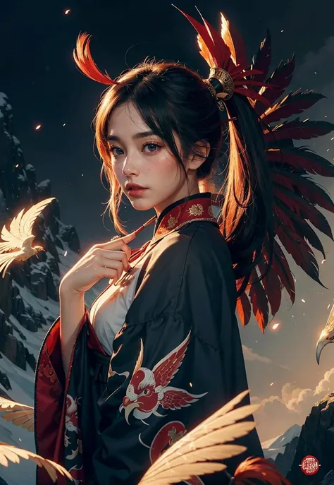 official art, unity 8k wallpaper, (high detail), beautiful and aesthetic, masterpiece, best quality,realistic,
Tengu mage, Tengu feathered fan, wind spell, tengu familiar, tengu mountain, shinto magic,
Delicate Illumination, Soft Highlights, Understated Depth,