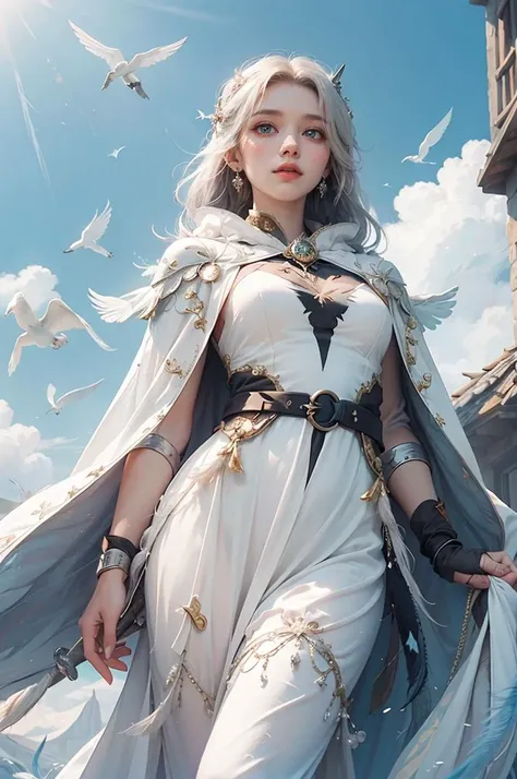 wind_sorcerer, (white wispy hair), feather_circlet, ([chiffon robe|cloud-patterned gown]:1.3), [crane_cape::10], silver ([mantle:bird trim:0.4]:1.7) billowing on ([sky cloak:storm cape:0.4]:1.5), forehead, summoning_wind, azure eyes, waist_belt, silver_bracers, cloud_palace, wind_chimes, [flowing, cloud_braid:0.1], [gloves, kite, silk_fan:0.4],
(__views__:1.2),
<lora:oc_v10:0.25>