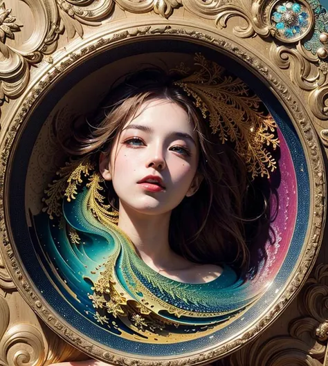 (masterpiece, top quality, best quality, official art, beautiful and aesthetic:1.2), (1girl:1.3), (top view:1.3), looking at viewer, extreme detailed,(fractal art:1.3),colorful,highest detailed,