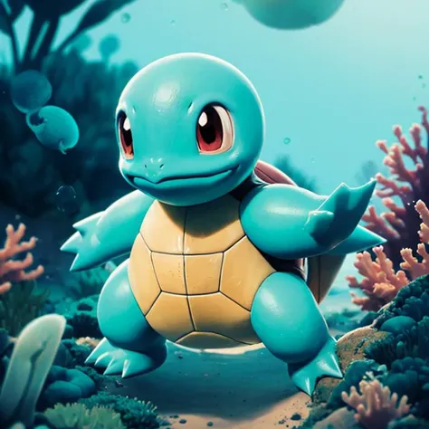 (masterpiece, best quality:1.2), solo, 
Squirtle_Pokemon, underwater, bubbles, bokeh, depth of field, cinematic composition, pokemon, no humans, <lora:Squirtle_Pokemon:0.8>