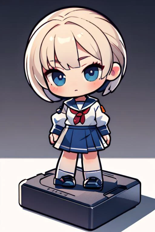 (masterpiece), best quality, high resolution, highly detailed, detailed background, perfect lighting, 1girl, school uniform, chibi