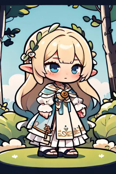 (masterpiece), best quality, high resolution, highly detailed, detailed background, perfect lighting, 1girl, nature, elf