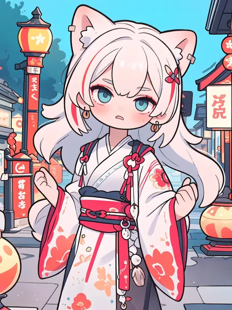 (masterpiece:1.2),best quality, extremely detailed, catgirl, goth girl (goth makeup:1.2), random hair, random haircolor, random multicolored hair, streaked hair, detailed hair, (random eye color), blurred background, lantern festival , visually stunning, bokeh, ,piercings, hanfu,