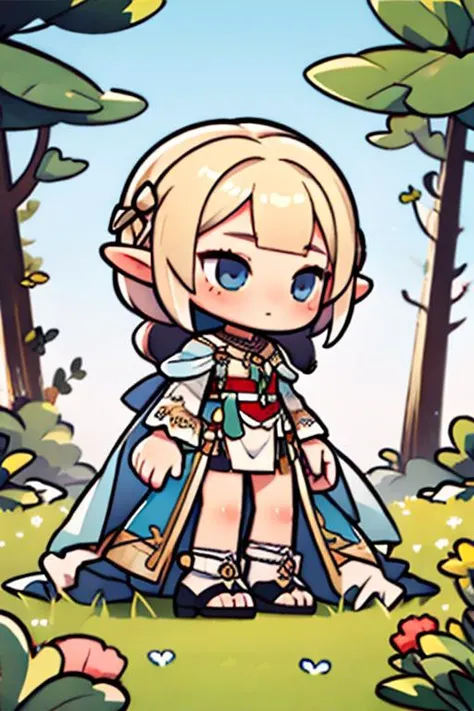 (masterpiece), best quality, high resolution, highly detailed, detailed background, perfect lighting, 1girl, nature, elf