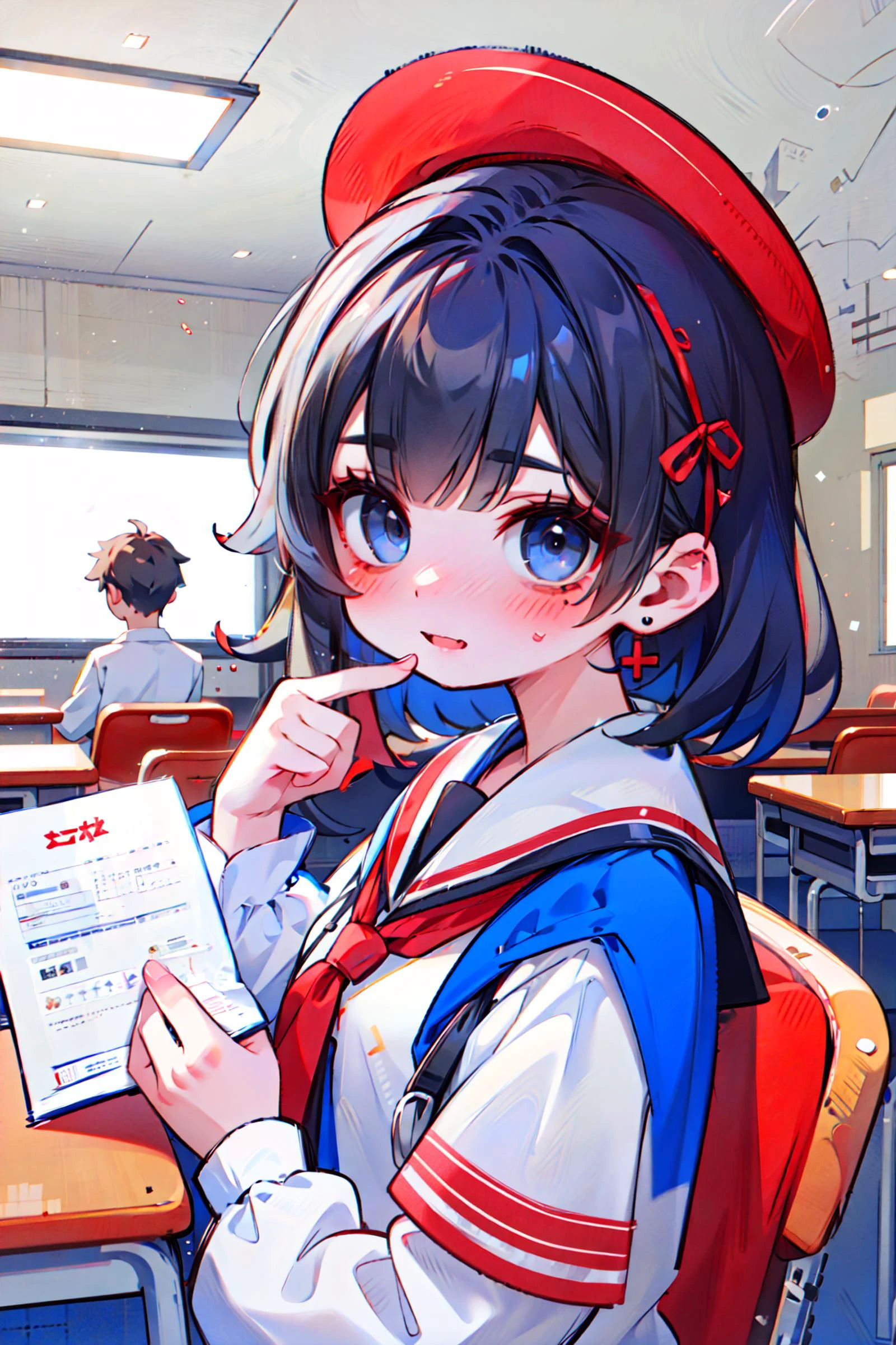 ((best quality, masterpiece, absurdres, super-resolution)) classroom, full of students, multiple people, study, red, white, blue, <lora:PRIMARY-CORE_v1.0:1>