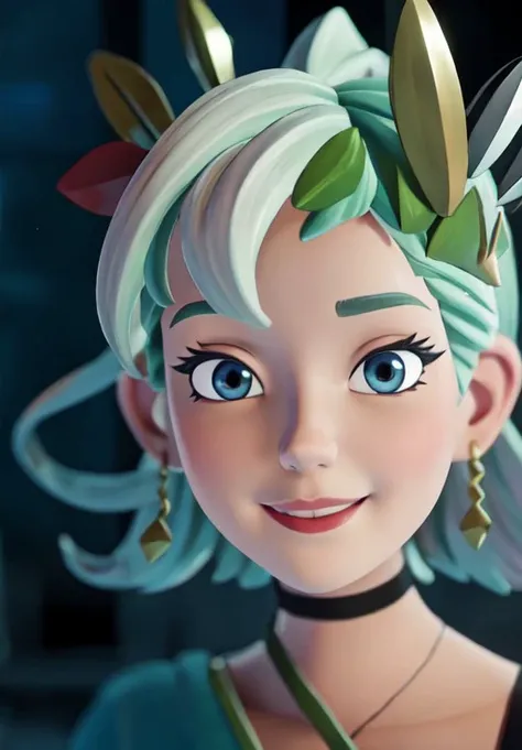 <lora:Palworld:1.0>, Palworld, Lilly, smile, portrait, close-up