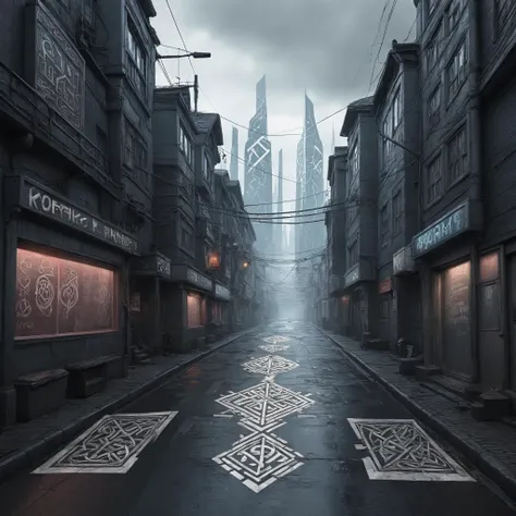 Knotwork artwork of a cyberpunk city street, nordic runes,<lora:EMS-276930-EMS:0.500000>