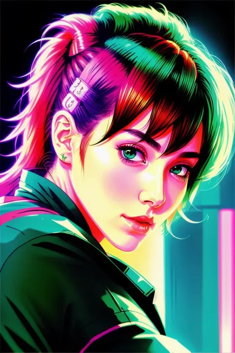 anime portrait of a beautiful 25 year old cyberpunk woman, by RGB_Overlap <lora:RGB_Overlap:.8>