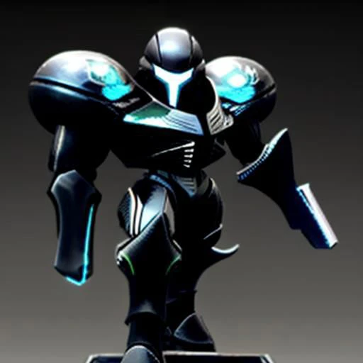 darksamus, solo, helmet, claws, phazon suit, arm cannon, chibi, shortstacks