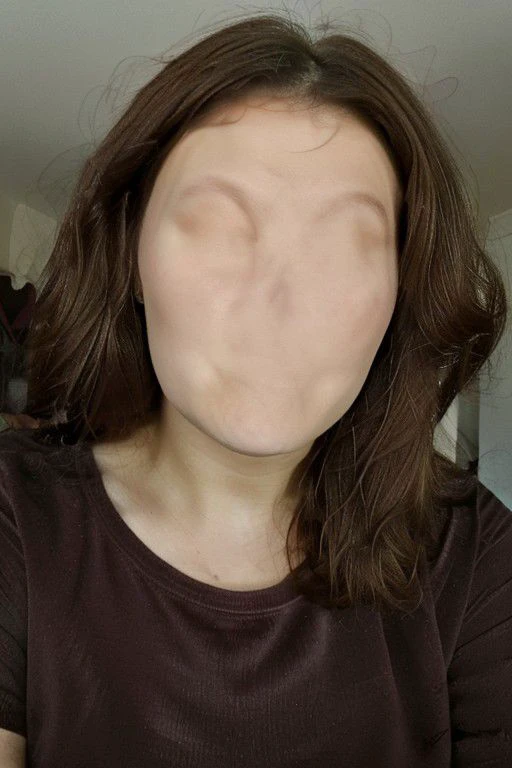 full body picture of woman, shortstacks, short curly dark brown hair, 20-year-old Tania,, , faceless
