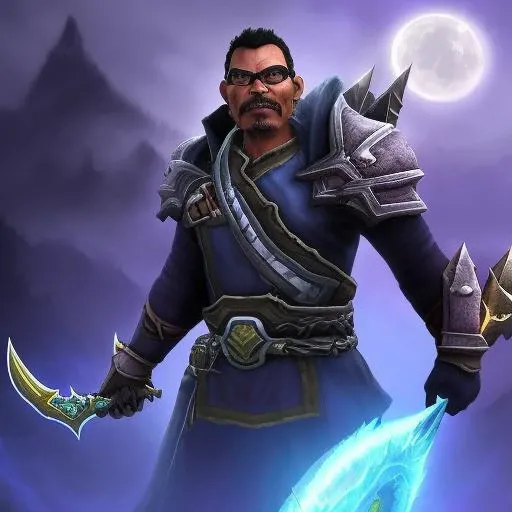 guttonerd1, A World of Warcraft Death Knight with his hand on his hip (Hellscapev7:0.75) cinema768-digital