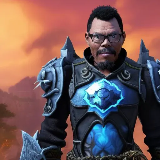 guttonerd1, A World of Warcraft Death Knight with his hand on his hip (Hellscapev7:0.75) cinema768-digital