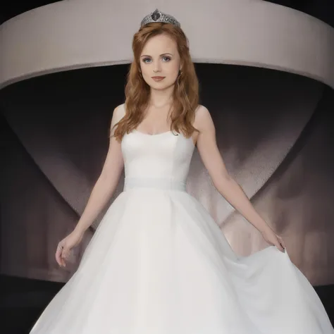 woman, <lora:Galadriel Stineman:0.80>, princess dress, white, enchanted dress, shining, magic wand, enchanted