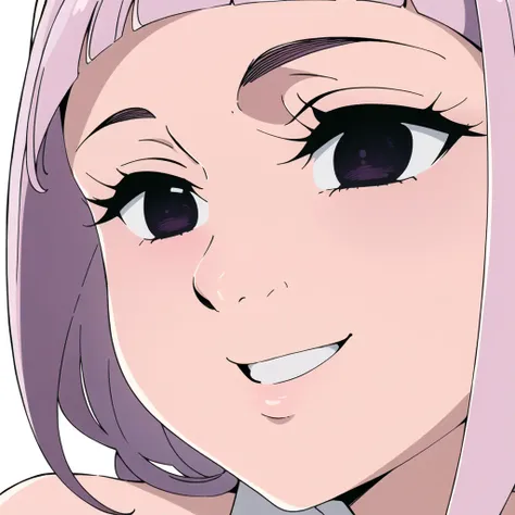 ((masterpiece)), ((best quality)), <lora:artkoikoi_Melascula_7DS:1>, melascula, empty eyes, 1girl, solo, long_hair, pink_hair, purple_hair, blunt bangs, close up, looking at viewer, beautiful girl, detailed nose, lips, smiling