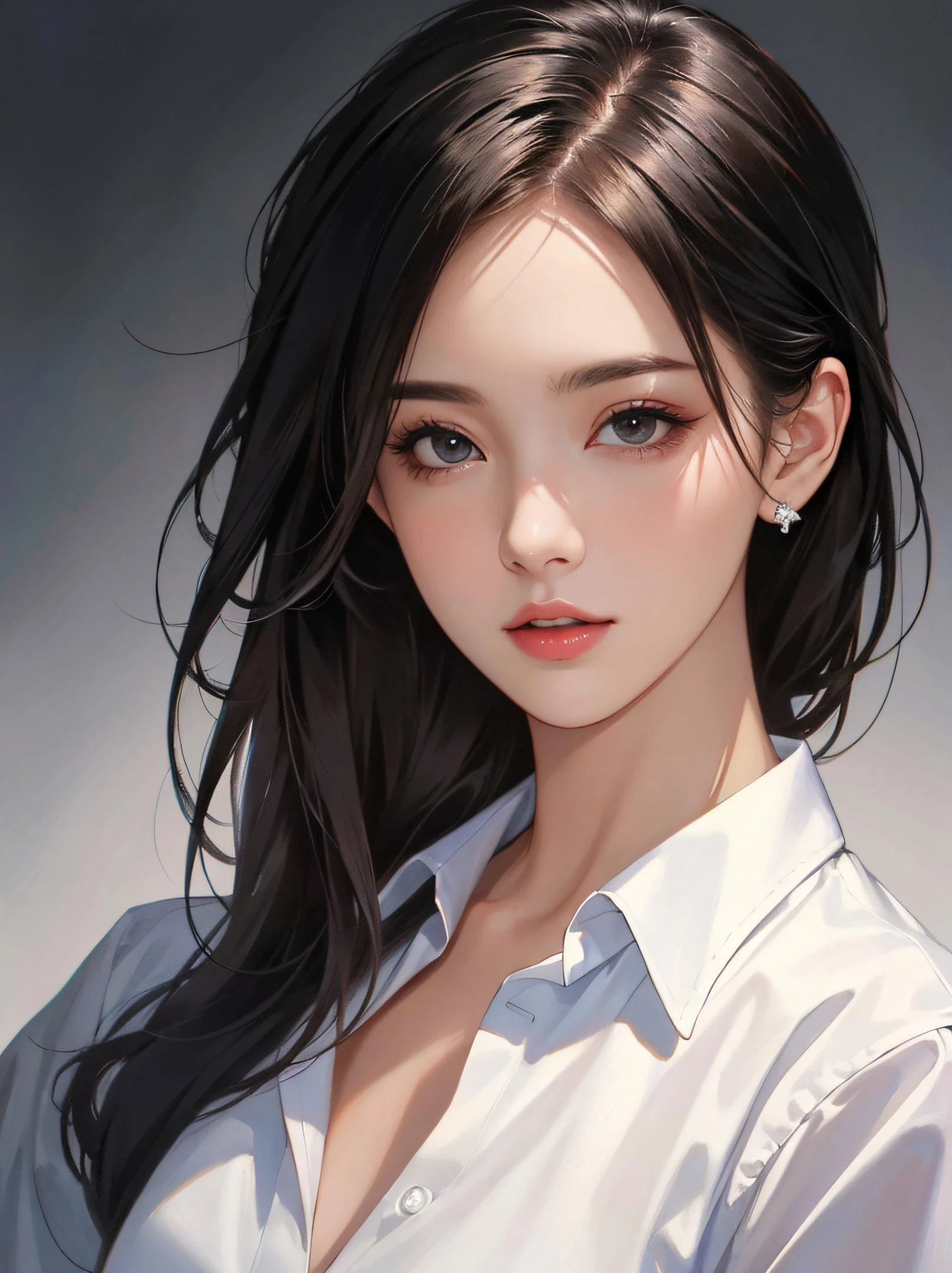 1girl,Rim lighting,black eyes,upper body,
stunning gradient colors,
(masterpiece, best quality:1.4),photorealistic,realistic, photo-realistic,