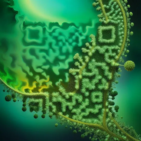 In a breathtaking fusion of vivid emerald greens and shimmering golds, this artwork transports the viewer into a futuristic landscape where artificial intelligence reigns supreme. The meticulous use of fractal patterns creates a sense of order amidst the chaotic beauty of the digital universe. Illuminated by a soft, iridescent glow, the piece beckons observers to contemplate the synergy between organic creativity and the calculated brilliance of machine intelligence, forging a visual narrative that transcends conventional boundaries, hyperdetailed, intricate details, 8k, <lora:xl_more_art-full_v1:0.9>