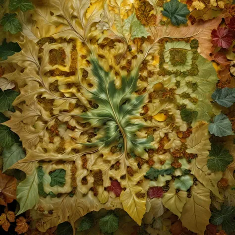 In this leaf-framed digital reverie, the artist pushes the boundaries of artistic expression, sculpting the organic medium into a testament to the sublime beauty of fractal abstraction. Bathed in the soft glow of simulated twilight filtering through leaves, the sculpture becomes a meditation on the transient nature of beauty in both the natural and digital realms, digital masterpiece, photorealistic, ultrarealistic, intricate details, 8k, <lora:xl_more_art-full_v1:0.9>