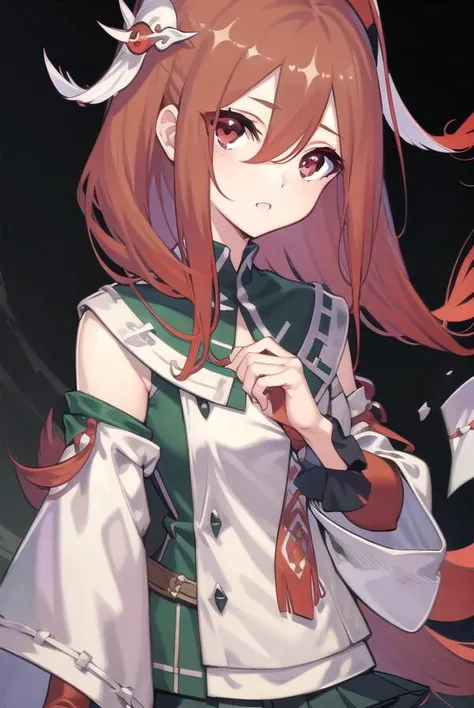 codeeulalia, <lora:eulalia-lora-nochekaiser:1>,
eulalia, long hair, brown hair, hair ornament, facial mark, (red eyes:1.5),
BREAK skirt, thighhighs, pleated skirt, detached sleeves, wide sleeves, chain, red thighhighs,
BREAK looking at viewer,
BREAK outdoors,
BREAK <lyco:GoodHands-beta2:1>, (masterpiece:1.2), best quality, high resolution, unity 8k wallpaper, (illustration:0.8), (beautiful detailed eyes:1.6), extremely detailed face, perfect lighting, extremely detailed CG, (perfect hands, perfect anatomy),