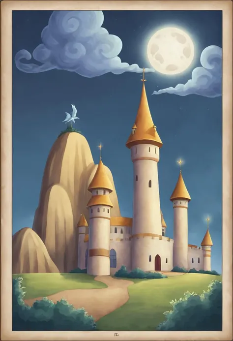 On a rugged cliffside overlooking a vast, tumultuous ocean, a grand castle stands ominously under a dark, stormy sky. The full moon struggles to pierce through the thick, swirling clouds, casting eerie, fragmented beams of light over the scene. Shadows envelop the castle's towering spires and stone walls, giving it a foreboding and mysterious aura. A large banner adorned with a regal emblem flies from the highest tower, fluttering violently in the fierce night breeze. Below, the relentless waves crash against the rocky base of the cliff, sending sprays of saltwater into the air. Seagulls, barely visible against the darkened sky, circle and cry out, adding to the wild, untamed atmosphere of the stormy night, romantic impressionism, dream scenery art, beautiful oil matte painting, romantic, beautiful digital painting, anime landscape, romantic painting, dreamlike digital painting, colorful painting, thick brushstrokes characteristic, rough stroke, beautiful gorgeous digital art, style of greg rutkowski, thomas kinkade, janek sedlar, jenny saville