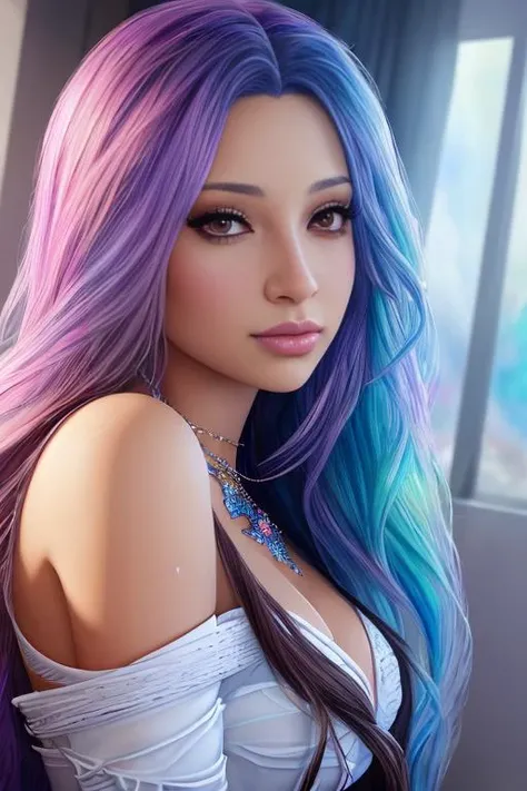 IcedMocha  <lora:IcedMocha:0.9> is the queen of rainbow magic, anime Character Design, Unreal Engine, Beautiful, Tumblr Aesthetic,  Hd Photography, Hyperrealism, Beautiful Watercolor Painting, Realistic, Detailed, Painting By Olga Shvartsur, Svetlana Novikova, Fine Art