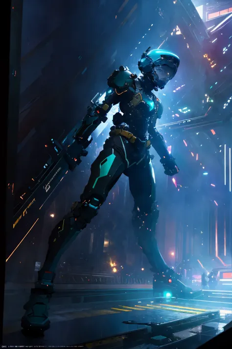 (masterpiece,top quality,best quality,official art,beautiful and aesthetic:1.2), Dynamic Angle, Perspective, High Point,pov
A shot with tension(sky glowsVisual impact,giving the poster a dynamic and visually striking appearance:1.2),
<lora:~Q?-[SZkfX xuer cyberwarrior:0.8>