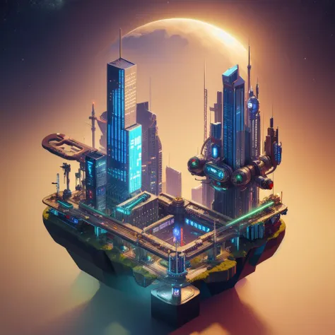((master piece)),best quality, (8k, best quality, masterpiece:1.2), ultra-detailed, illustration, small_scene, 3D_scene, (city), science fiction, cyberpunk, <lora:small_scene(3D):0.5>