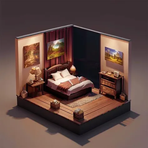((master piece)),best quality, (best quality, masterpiece:1.2), ultra-detailed, illustration, small_scene, 3D_scene, (outdoor), <lora:smallScene3D_ssv10:0.65>, dark studio