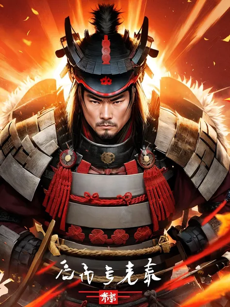 Visualize a powerful samurai in the midst of an important historical moment, displaying their skill and bravery as they make a decisive move that will change the course of history