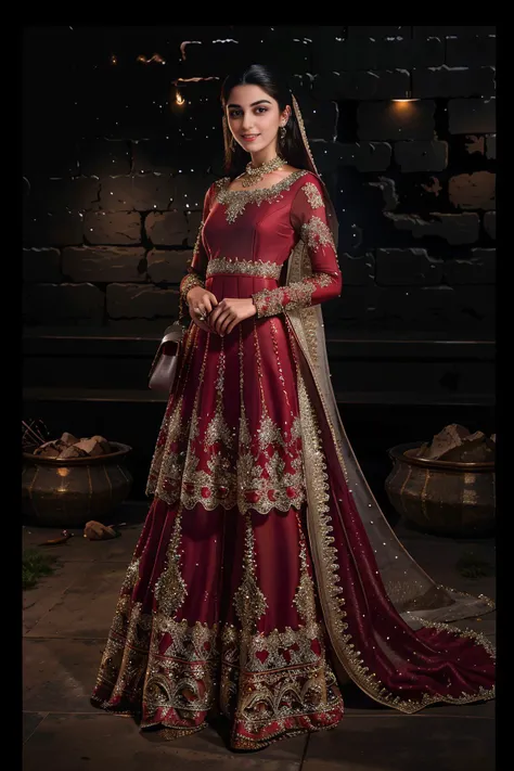 xyzsanbridaldress, (highly detailed:1.3), 34 y.o Pakistani Model Maya Ali, slim, solo, (full body:1.3), vail, nice hands, perfect hands, _embroidery15_,red dress, bridal dress, Ultra-detail, (highres:1.1), best quality, (masterpiece:1.3), bright cinematic lighting, (highly detailed face and eyes:1.3), <lora:xyzsanbridaldress:1>