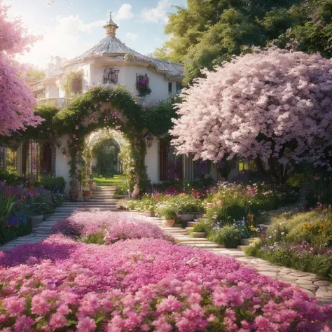 garden, masterpiece, best quality, high quality, extremely detailed CG unity 8k wallpaper, oil paiting, award winning photography, Bokeh, Depth of Field, HDR, bloom, Chromatic Aberration ,Photorealistic,extremely detailed, trending on artstation, trending on CGsociety, Intricate, High Detail, dramatic, art by midjourney, volumetric lighting