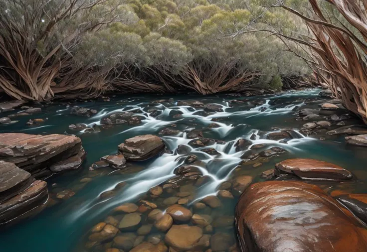 Avon River SS.R. Australia, national park, outside, nature, landscape, tranquil, 64K, f1.2, 800mm, UHD, dynamic lighting