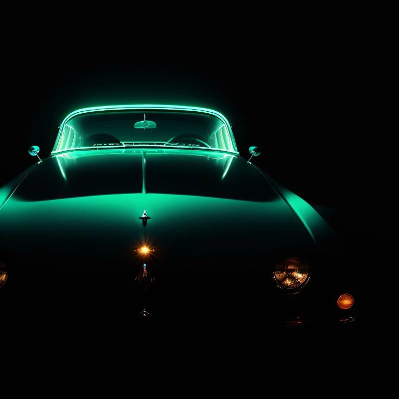 beautiful photography, silhouette of vintage car, strong neon light inside car, heavy condensation on glass window, blue glow light, back light, rim ligh, key light, strong contrast, saturate lighting, trendy on artstation, Behance,